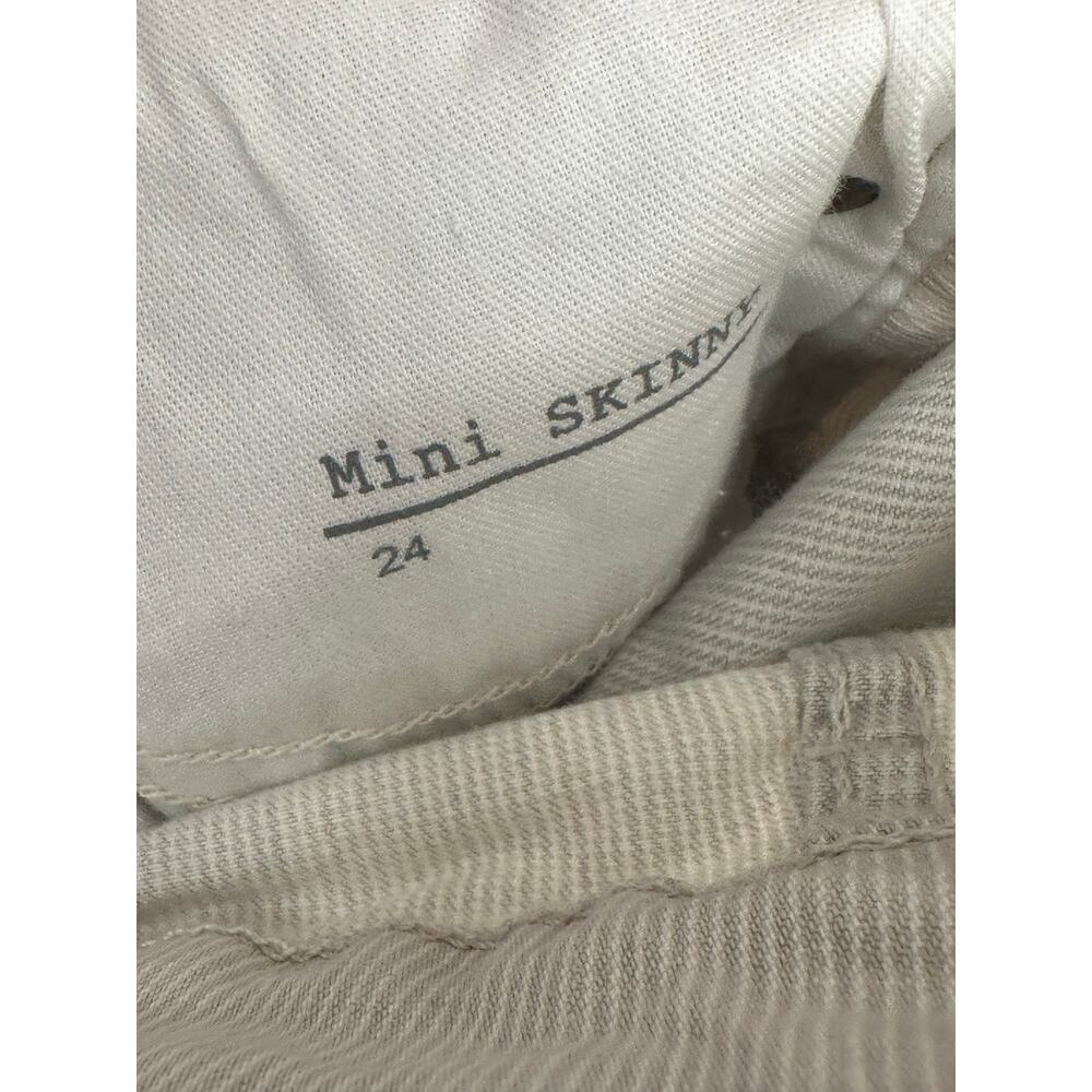 6397 white stripe mini skinny cropped jeans size 24- 0 - Picture 6 of 11